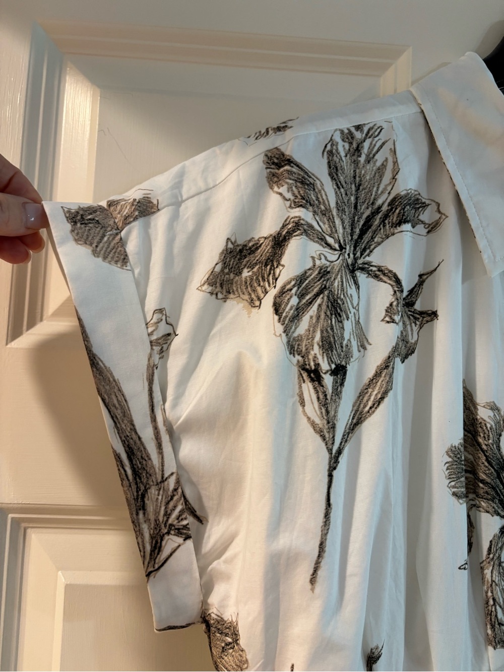 entro White Midi Shirt Dress with Brown Floral Print - Picture 6 of 10
